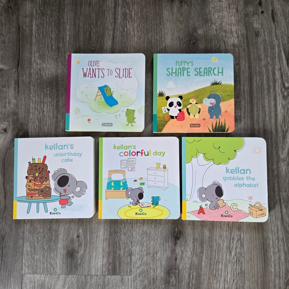 Kiwi Co Baby Board Books Kellan Poppy Olive Lot of 5